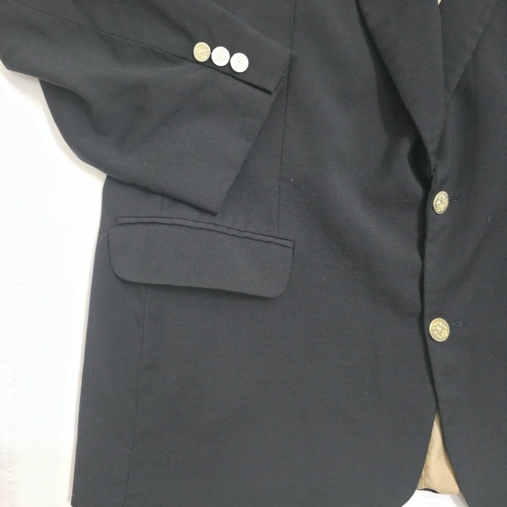 Vintage Black Wool Blazer TINO Made in Canada Mens 44R Classic Tailored Jacket